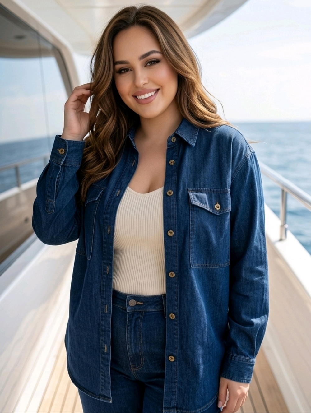 Dark Blue Button-Up Shirt